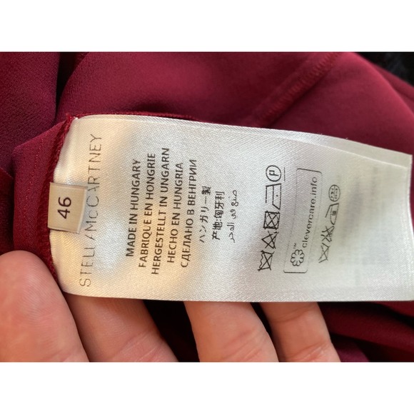 Stella McCartney Silk Button-up Blouse ~ Magenta Pink Ruffle Pocket ~ Sz 46 - Picture 8 of 9